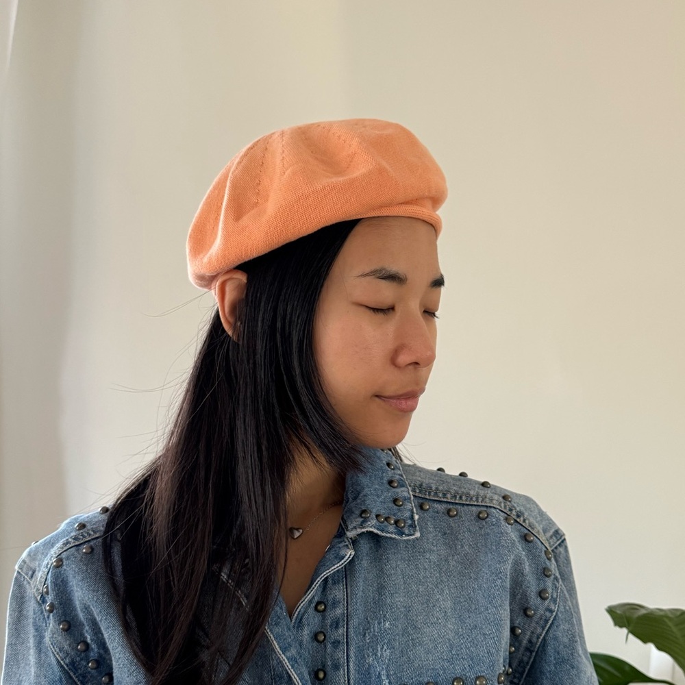 Parkhurst 100% Cotton Knit French Beret With Sunprotection Peach Color NWOT - Picture 8 of 8